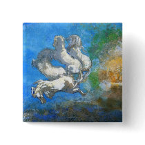 Chariot of Apollo: by Symbolist Odilon Redon Pinback Buttons