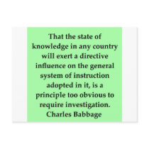 Charles Babbage quote Postcard