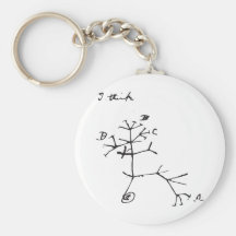 Charles Darwin - I Think (Black) Keychains