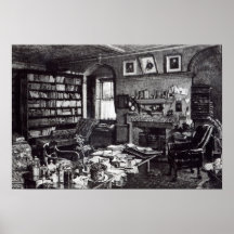 Charles Darwin's study at Down House, 1882 Posters
