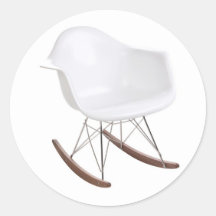 Charles & Ray Eames Shell Eiffel Rocking Chair Round Stickers