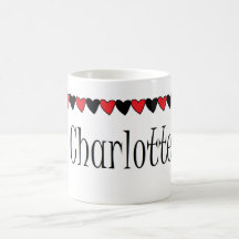 Charlotte Hearts Name Coffee Mug