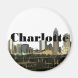 Charlotte NC Skyline with Charlotte in the Sky Refrigerator Magnets