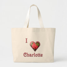Charlotte -- with Red Rose Canvas Bag