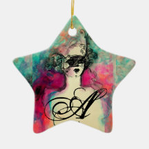 CHARM MONOGRAM,star Christmas Tree Ornaments