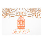 Charming Coral Birdcage Rsvp Invitation