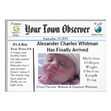 Charming & Unique Baby Birth Announcement