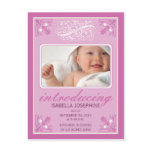 Charming Vintage Baby Birth Announcement (fuschia) postcards