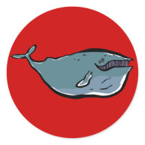 charming whale round stickers