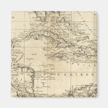 Chart of the West Indies 2 Refrigerator Magnets