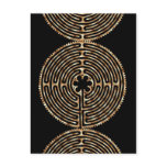 Chartres Labyrinth Pearl Dark Paths Postcard
