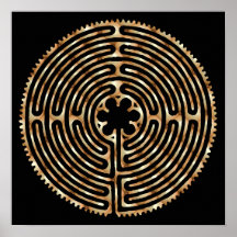 Chartres Labyrinth Pearl Dark Paths Print