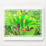Chartreuse Chameleon Camouflaged Mouse Pads