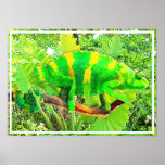 Chartreuse Chameleon Camouflaged Posters