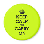 Chartreuse Keep Calm and Carry On (black) magnets