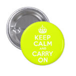Chartreuse  Keep Calm and Carry On Pin