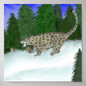 Chasing a Dream Snow Leopard Poster posters