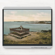 Chateaubriand's tomb, St. Malo, France vintage Pho Mouse Pad
