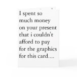 cheap birthday card.