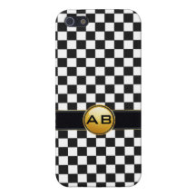 check black white initial monogram iphone 5 case