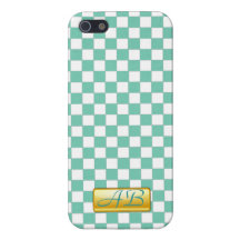check blue initial monogram iphone 5 case