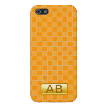 check orange initial monogram iphone 5 case