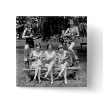 Check Out Those Ukuleles! - 1920s Pinback Button