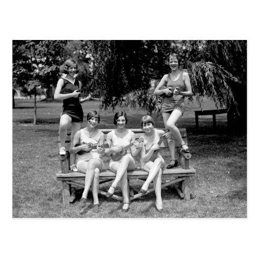 Check Out Those Ukuleles! - 1920s Postcard
