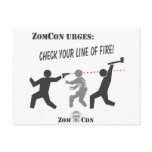 Check Your Line of Fire! postcards