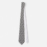 Checked Black and White tie
