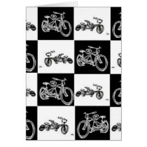 CheckerBoard Bicycles Greeting Cards