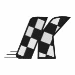 Checkered Flag Letter K Embroidered Polo Shirt