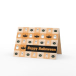 Checkered Ghoulies Halloween Greeting Card
