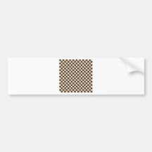 Checkered Large - Almond and Cafe Noir Bumper Stickers