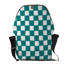 checkered pattern (teal) メッセンジャーバッグ