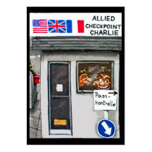Checkpoint Charlie,Berlin, Cartoon (ct) Business Card Templates