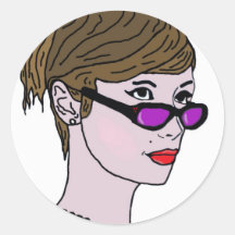Cheeky Librarian Round Sticker