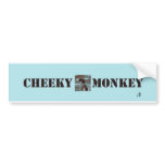 Cheeky Monkey Cartoon Skater Bumper Sticker bumper stickers