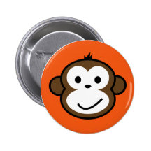 Cheeky Monkey [orange] Pinback Buttons