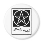 Cheeky Witch Pentagram Collection (Black & White) magnets