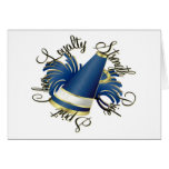 Cheer Blue and Gold Qualities Greeting Card