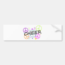 Cheer Coloured Peace Signs Bumper Sticker
