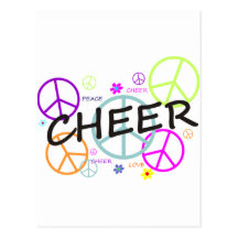 Cheer Coloured Peace Signs Postcards