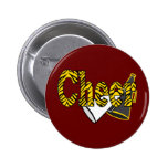 Cheer Zebra Style Pinback Buttons