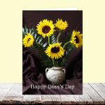 Cheerful Boss Day Greeting -- Sunflowers Card