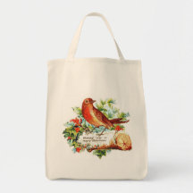 Cheerful Christmas Greetings Canvas Bags