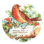 Cheerful Christmas Greetings Round Stickers