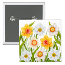 Cheerful Spring Daffodils Pin