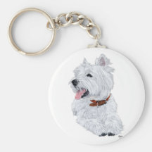 Cheerful West Highland White Terrier Keychain