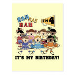 Cheerleader 4th Birthday T-shirts and Gifts Postcard